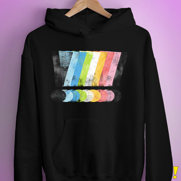 Queer Pride Grunge Exclamation Points Hoodie - Black